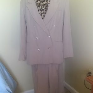 Beige silk pantsuit